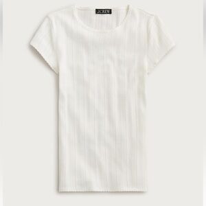 J. Crew Classic Pointelle I Short Sleeve Tee in Ivory